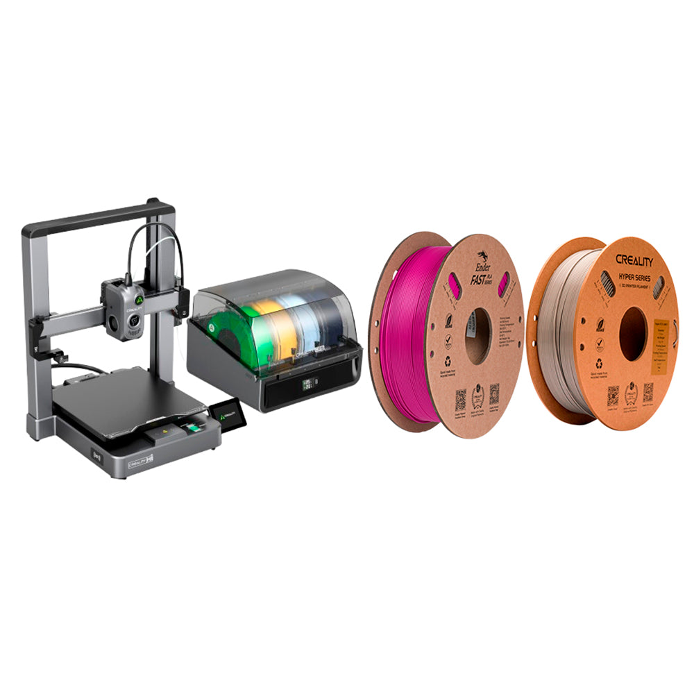 Kit Impressora 3D Creality Hi Combo com Filamento Ender Fast PLA Roxo e Filamento Hyper PETG Cinza Creality