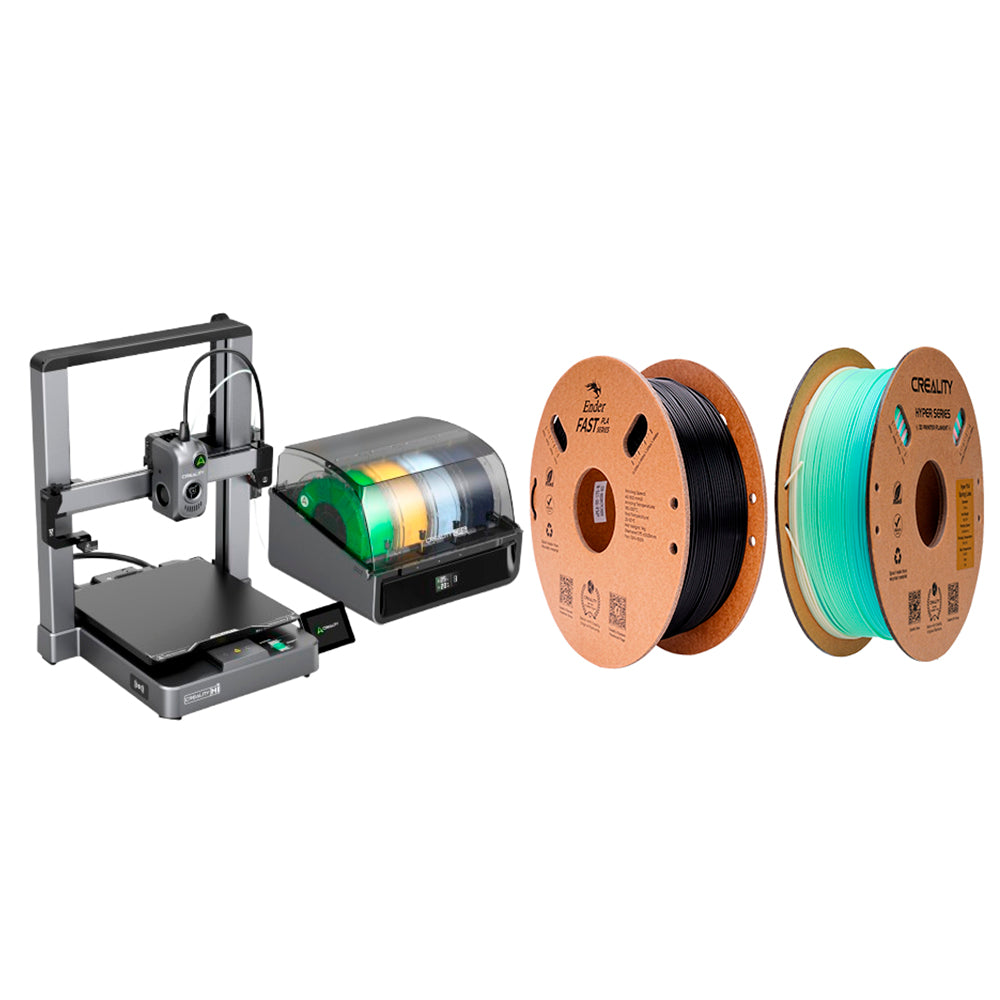 Kit Impressora 3D Creality Hi Combo Filamentos Arco Íris PLA Lago da Primavera Ender Fast PLA Preto Creality