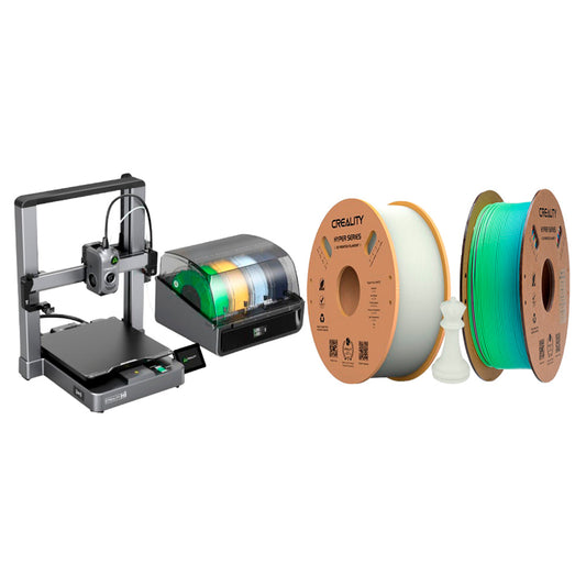 Kit Impressora 3D Creality Hi Combo com Filamentos PLA Flor Selvagem Curta e Hyper Fast PLA Branco Creality