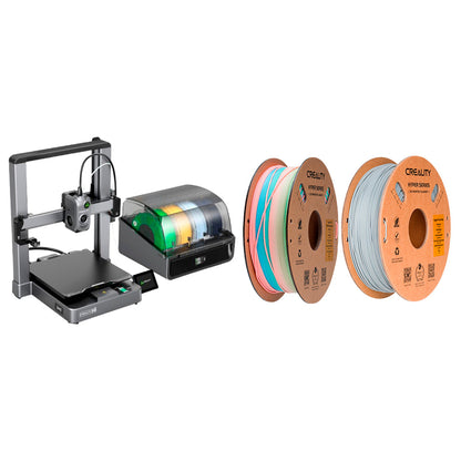 Kit Impressora 3D Creality Hi Combo com Filamentos PLA Flor Selvagem Longa e Hyper Fast PLA Cinza Creality
