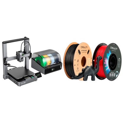 Kit Impressora 3D Creality Hi Combo com Filamento CR PETG Vermelho e Filamento Hyper PLA CF Preto Creality