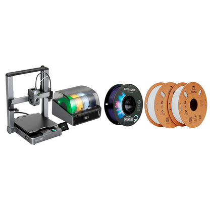 Kit Impressora 3D Creality Hi Combo com Filamento CR PETG Azul Transparente e 2 Ender Fast PLA Branco Creality