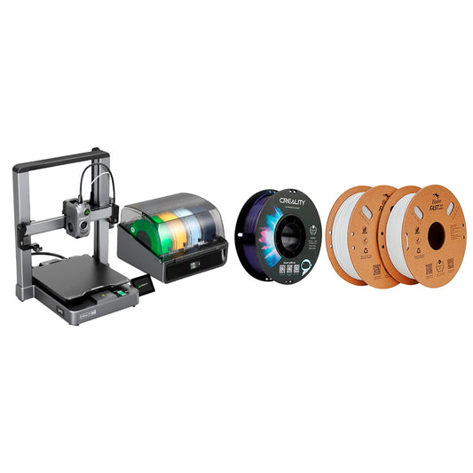 Kit Impressora 3D Creality Hi Combo com Filamento CR PETG Azul Transparente e 2 Ender Fast PLA Branco Creality