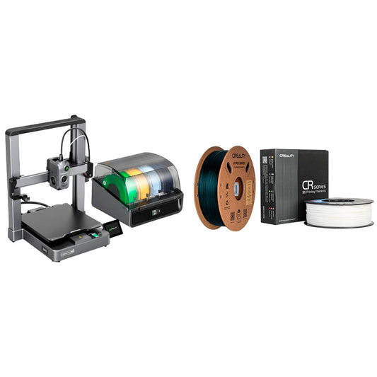 Kit Impressora 3D Creality Hi Combo e Filamento Hyper PLA CF Verde Escuro e Filamento CR ABS Branco Creality