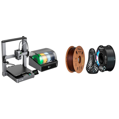 Kit Impressora 3D Creality Hi Combo com Filamentos Hyper PLA CF Ocre e Filamento CR ABS Preto Creality