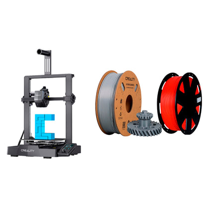 Kit Impressora 3D Creality Ender-3 V3 com Filamento Ender PLA Vermelho e Filamento Hyper ABS Cinza Creality