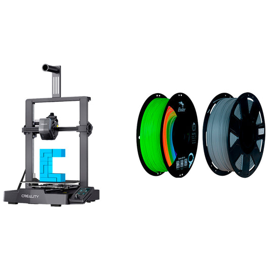 Kit Impressora 3D Creality Ender-3 V3 com Filamento Ender PLA+ Verde Maça e Ender PLA Cinza Creality
