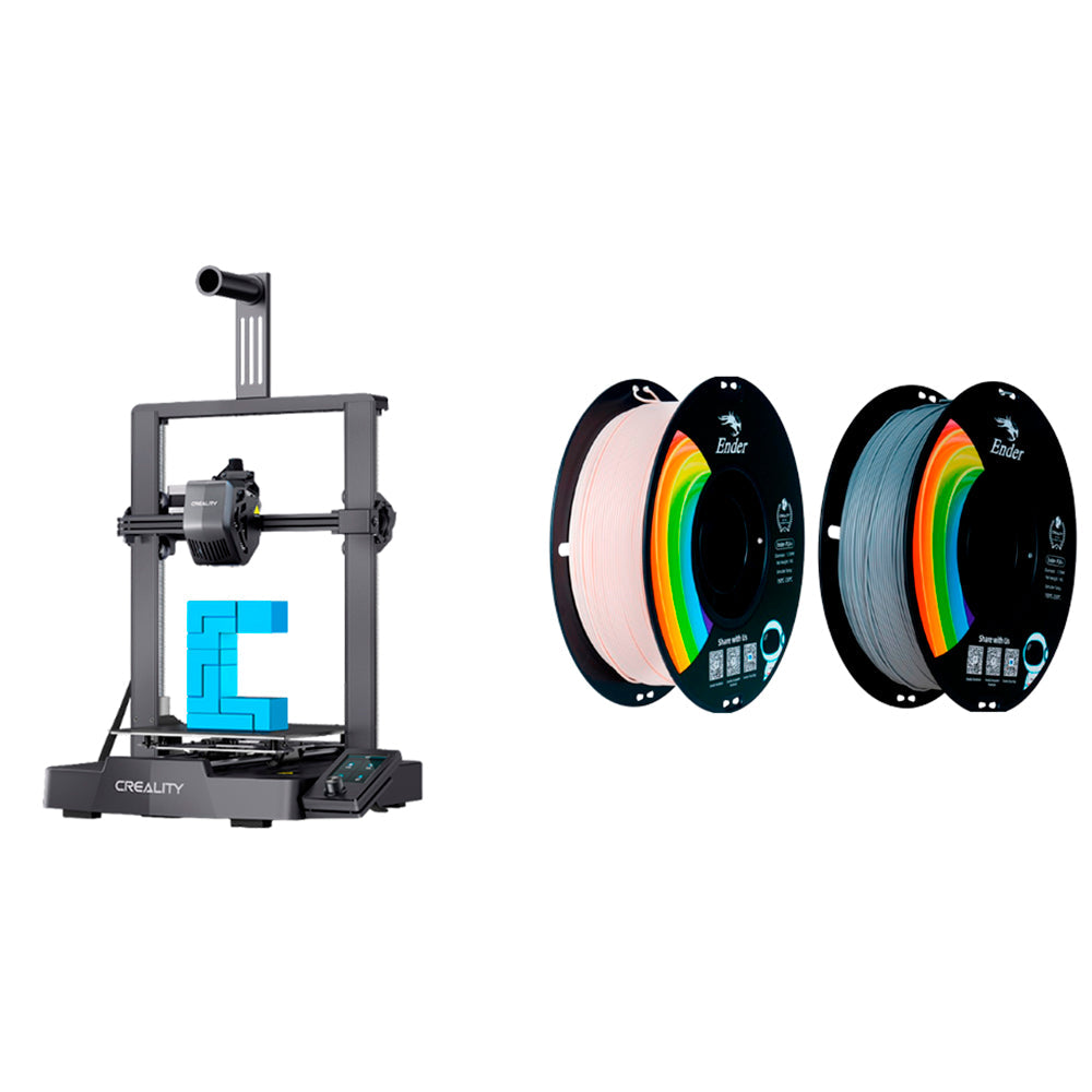 Kit Impressora 3D Creality Ender-3 V3 com Filamento Ender PLA+ Bege e Ender PLA+ Cinza Creality