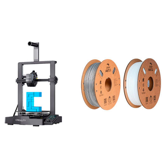 Kit Impressora 3D Creality Ender-3 V3 com Filamento Ender Fast PLA Prata e Ender Fast PLA Branco Creality