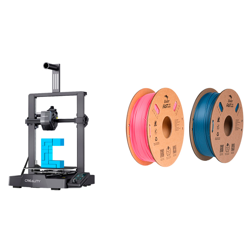 Kit Impressora 3D Creality Ender-3 V3 com Filamento Ender Fast PLA Rosa e Ender Fast PLA Cinza Creality