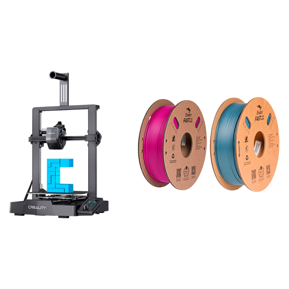 Kit Impressora 3D Creality Ender-3 V3 com Filamento Ender Fast PLA Roxo e Ender Fast PLA Cinza Claro Creality