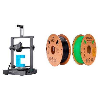 Kit Impressora 3D Creality Ender-3 V3 com Filamento Hyper Fast PLA Verde e Ender Fast PLA Preto Creality