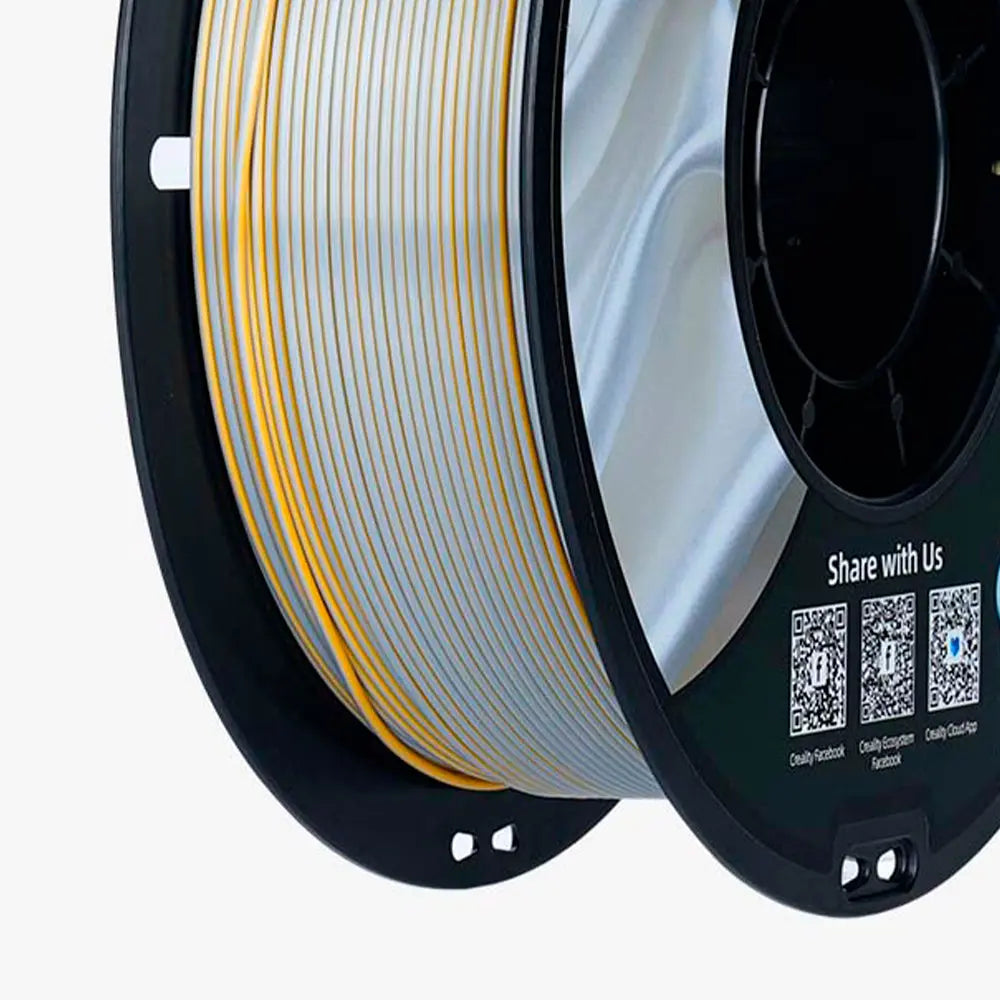 Filamento CR-Seda para Impressora 3D Creality CR-Silk 1 Kg/Rolo 1.75 mm Dourado-Prata Creality