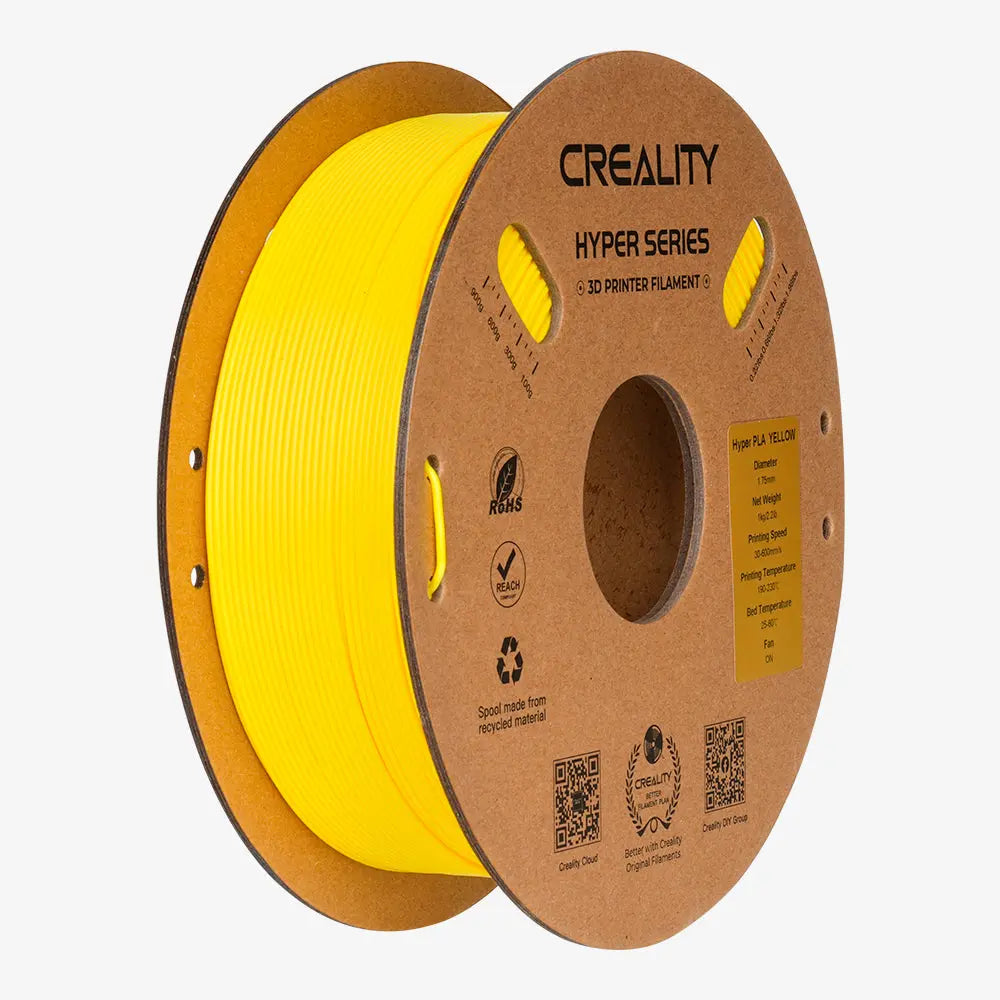 Filamento PLA para Impressora 3D Creality Hyper Fast PLA 1 Kg/Rolo 1.75 mm Amarelo Creality