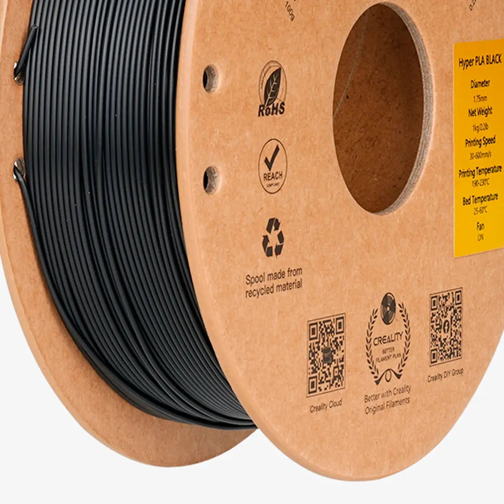 Filamento PLA para Impressora 3D Creality Hyper Fast PLA 1 Kg/Rolo 1.75 mm Preto Creality