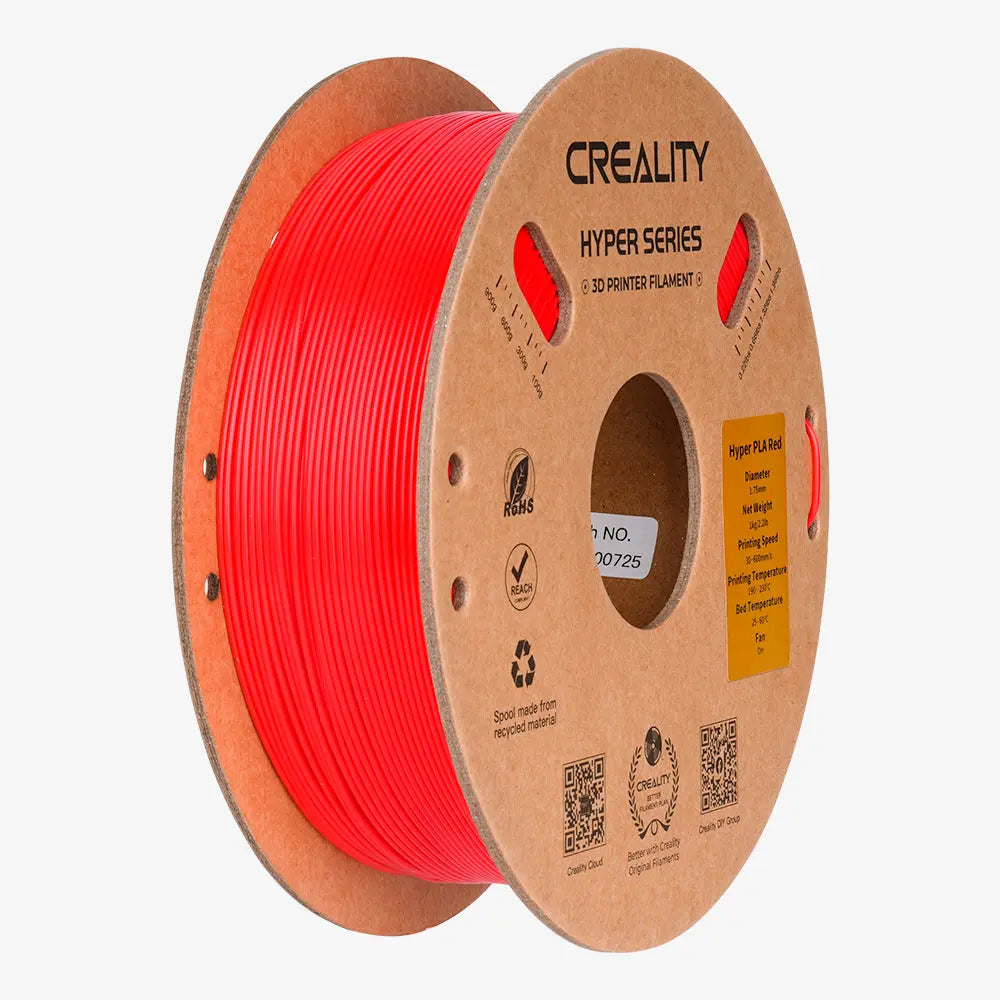 Filamento PLA para Impressora 3D Creality Hyper Fast PLA 1 Kg/Rolo 1.75 mm Vermelho Creality