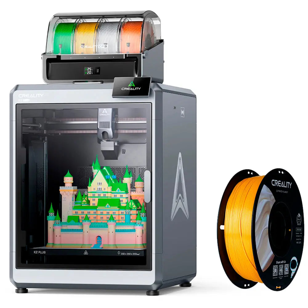 Impressora 3D K2 Plus Combo e 2kg de Filamentos Hyper PETG e 2kg de Filamentos CR-Seda Creality