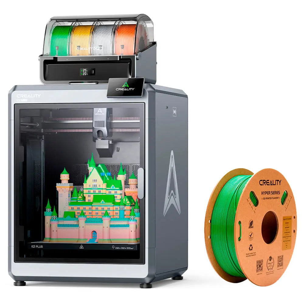 Impressora 3D K2 Plus Combo e 2kg de Filamentos Hyper PETG e 2kg de Filamentos CR-Seda Creality