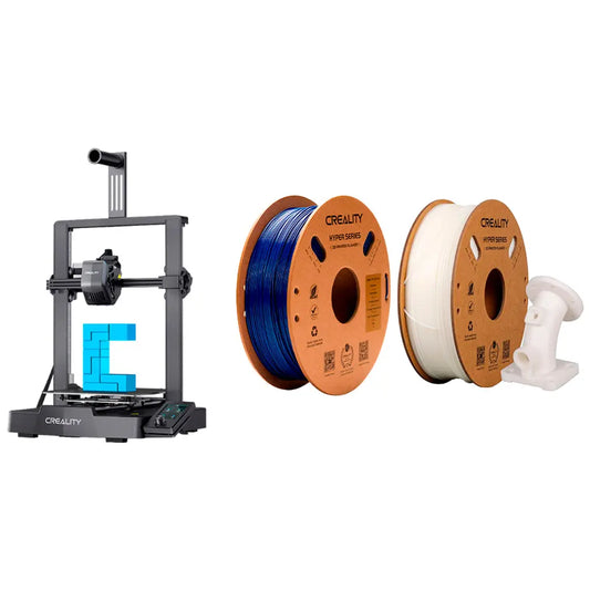 Kit Impressora 3D Creality Ender-3 V3 SE com Filamento Hyper PETG Azul e Filamento Hyper ABS Branco Creality