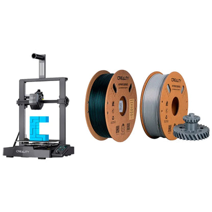 Kit Impressora 3D Creality Ender-3 V3 SE com Filamentos PLA-CF Verde Escuro e Hyper ABS Cinza Creality