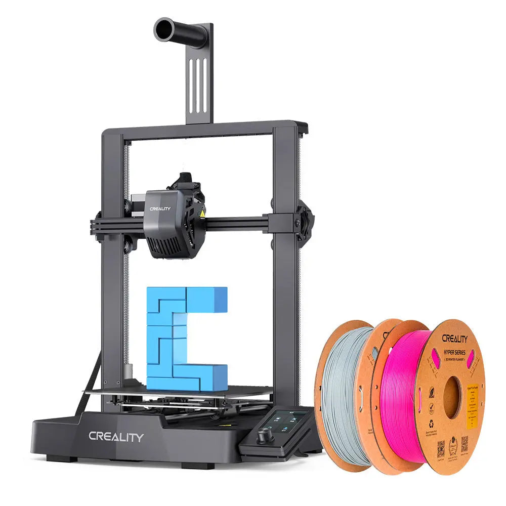 Kit Impressora 3D Creality Ender-3 V3 SE e Filamento Hyper Fast PLA Roxo e Hyper Fast PLA Cinza Creality