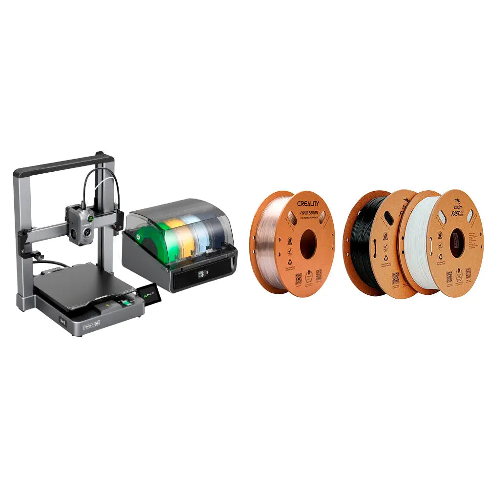 Kit Impressora 3D Creality Hi Combo Filamento Hyper PETG Transparente 2 Ender Fast PLA Branco/Preto Creality