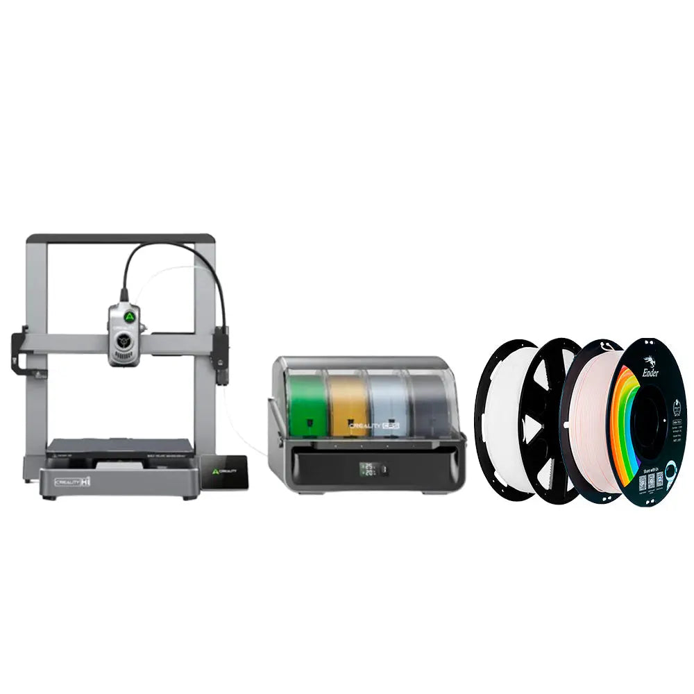 Kit Impressora 3D Creality Hi Combo e Filamentos Ender PLA Bege e Branco Creality
