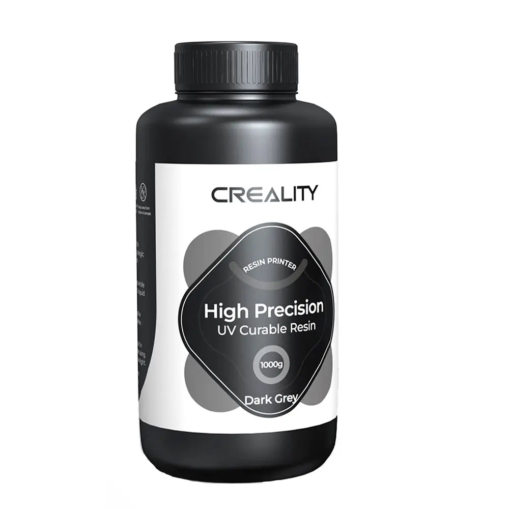 Resina p/Impressora 3D Creality Padrão LCD 8K, Cura UV Resina Rápida, Alta Precisão 1 Kg Cinza Escuro Creality